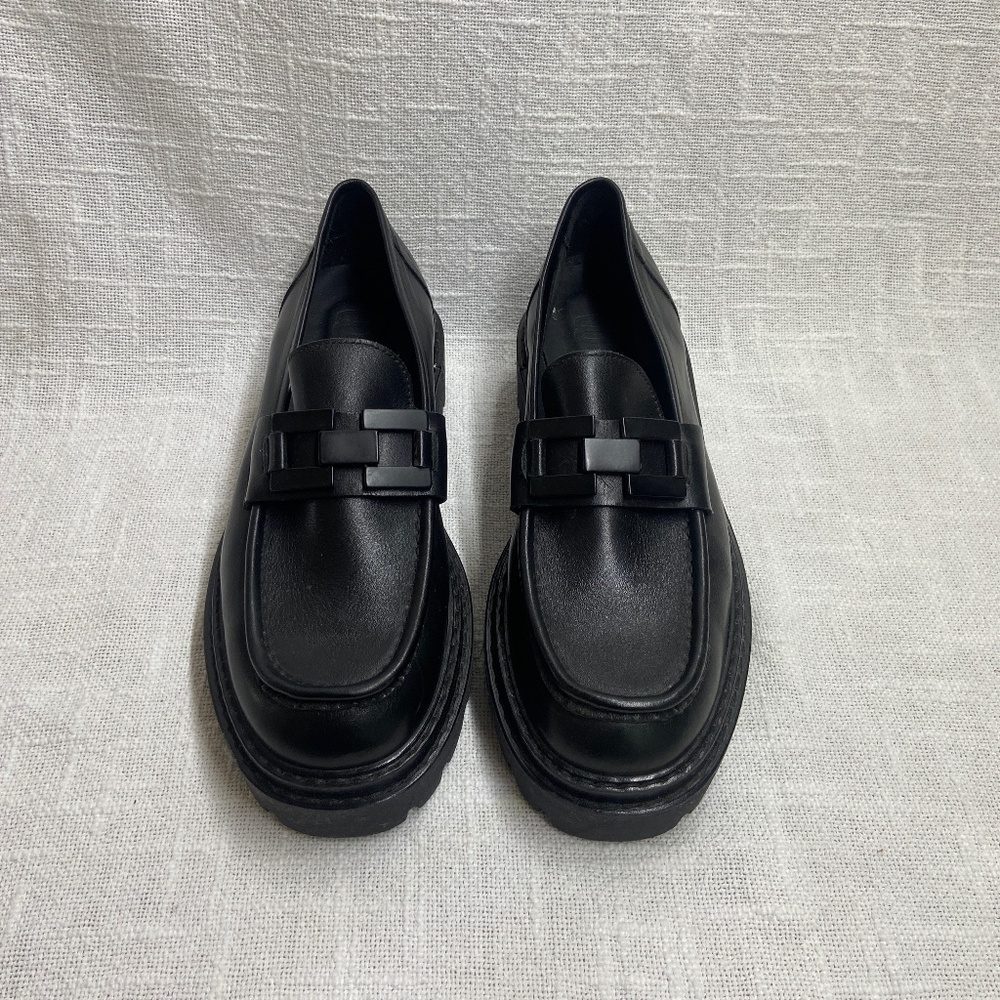 NWT - 8 by YOOX Black Chunky Leather Loafer - Size 40